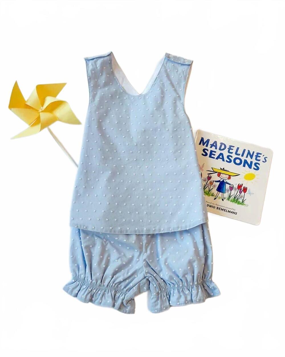 NEW THE BEAUFORT BONNET COMPANY kid's bettye bloomer set in blue